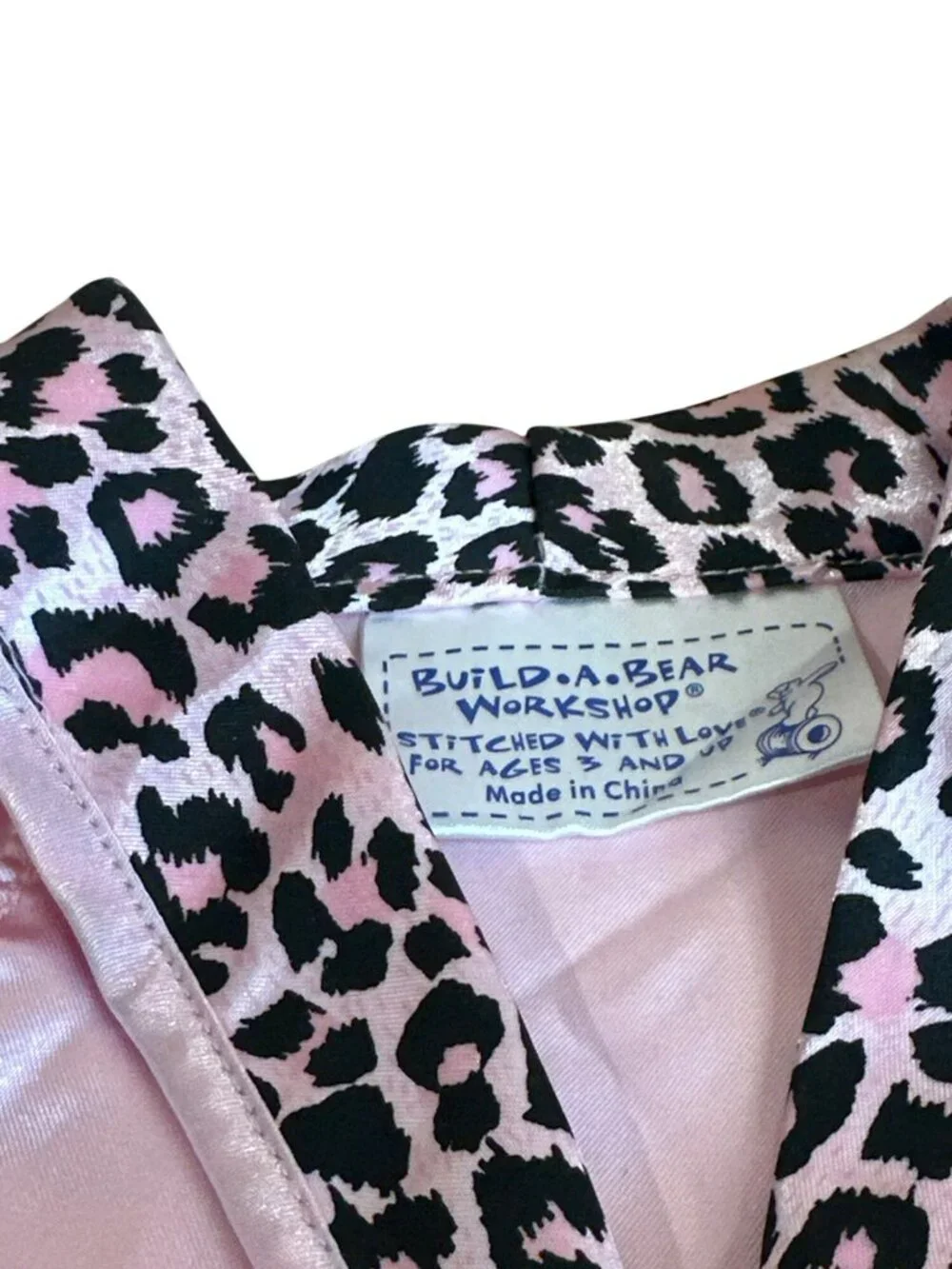Build a Bear Workshop BABW Pink Cheetah Print Bathrobe Robe Clothing Accessory